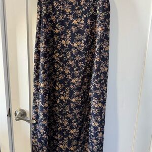 SHEIN Blue and Gold floral Maxi Slip Skirt